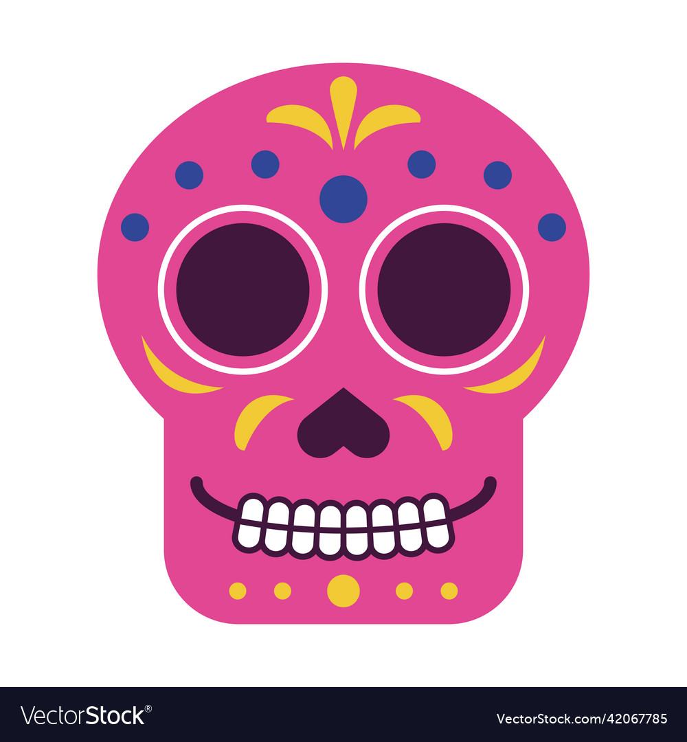 Pink mexican head skull