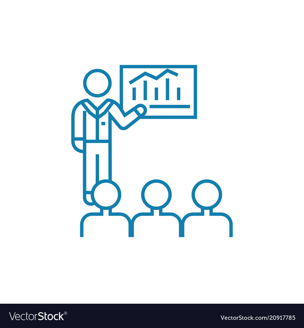 Presentation of analyst linear icon concept