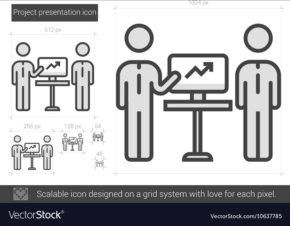 Project presentation line icon