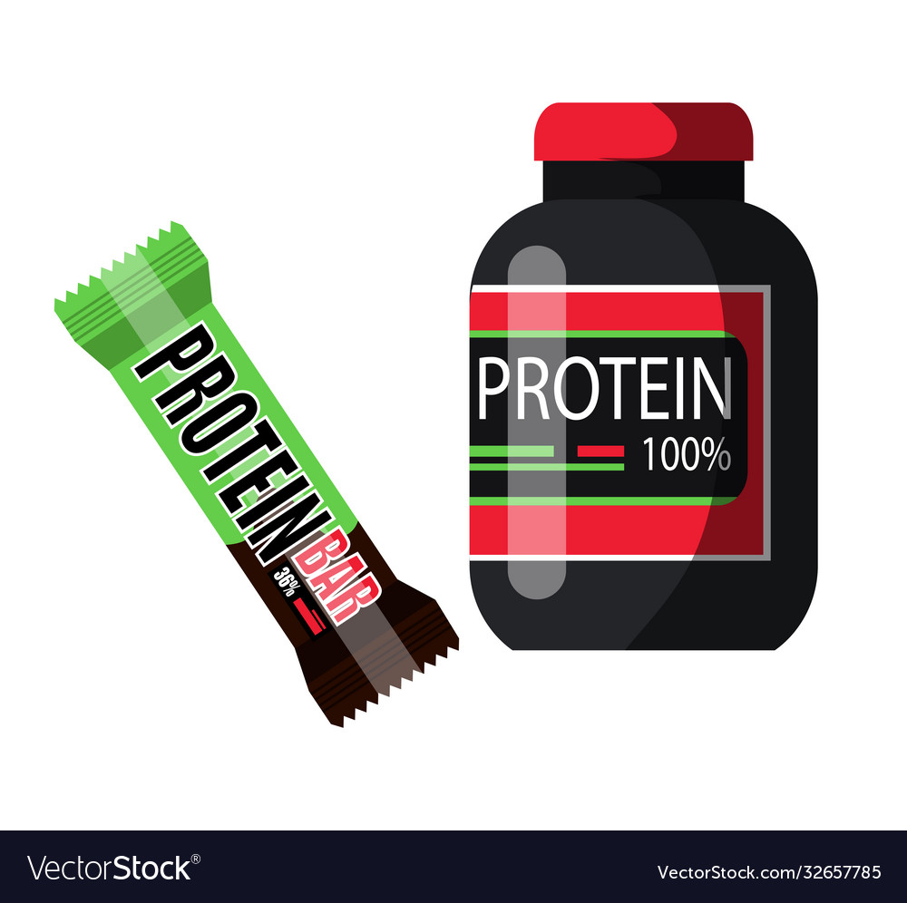 Protein powder bar isolated on white background Vector Image