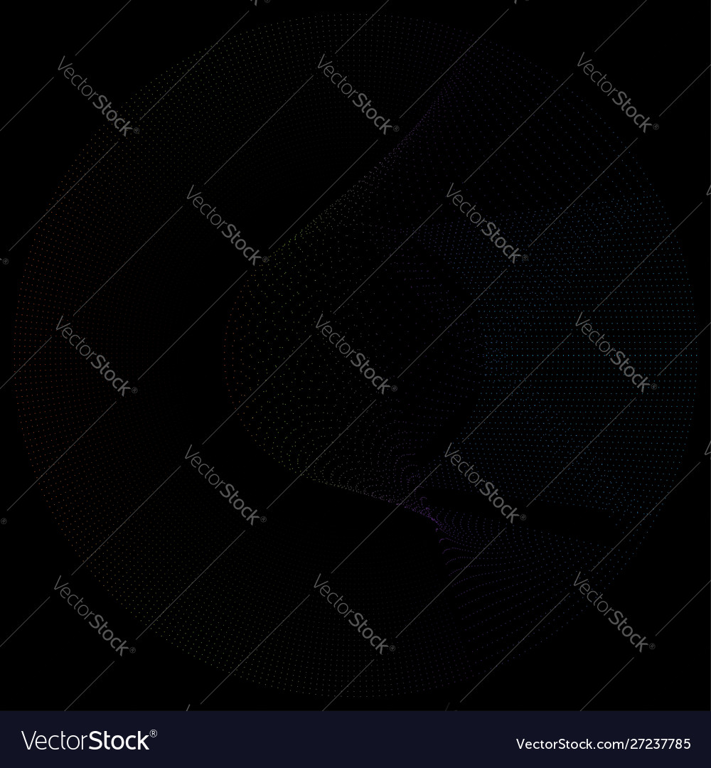 Radial element with random dots circles rings vector image Radial element with random dots circles rings