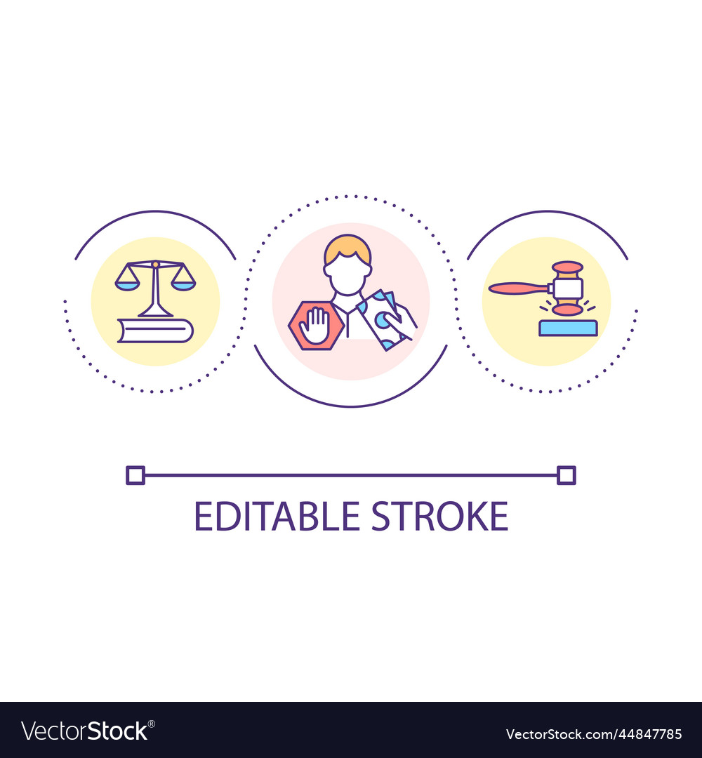 Refuse bribery loop concept icon Vector Image Refuse bribery loop concept icon