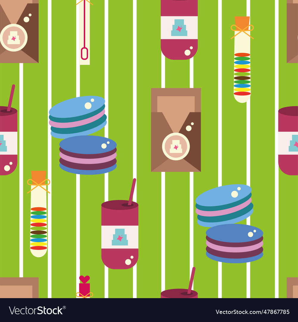 Seamless pattern background with birthday party vector image Seamless pattern background with birthday party