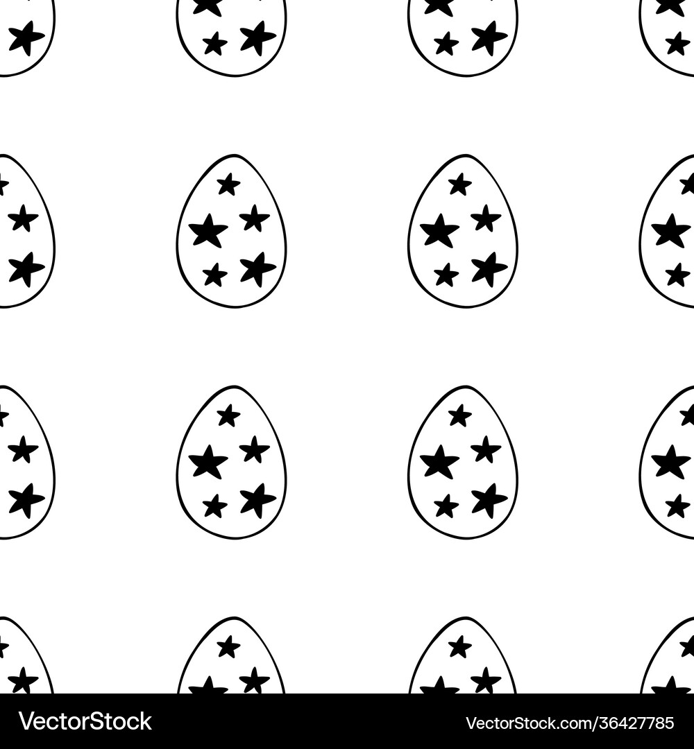 Seamless pattern made from hand drawn easter eggs Vector Image