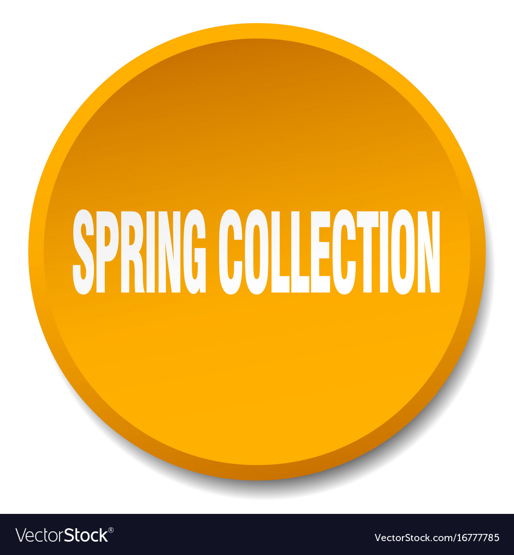 Spring collection orange round flat isolated push
