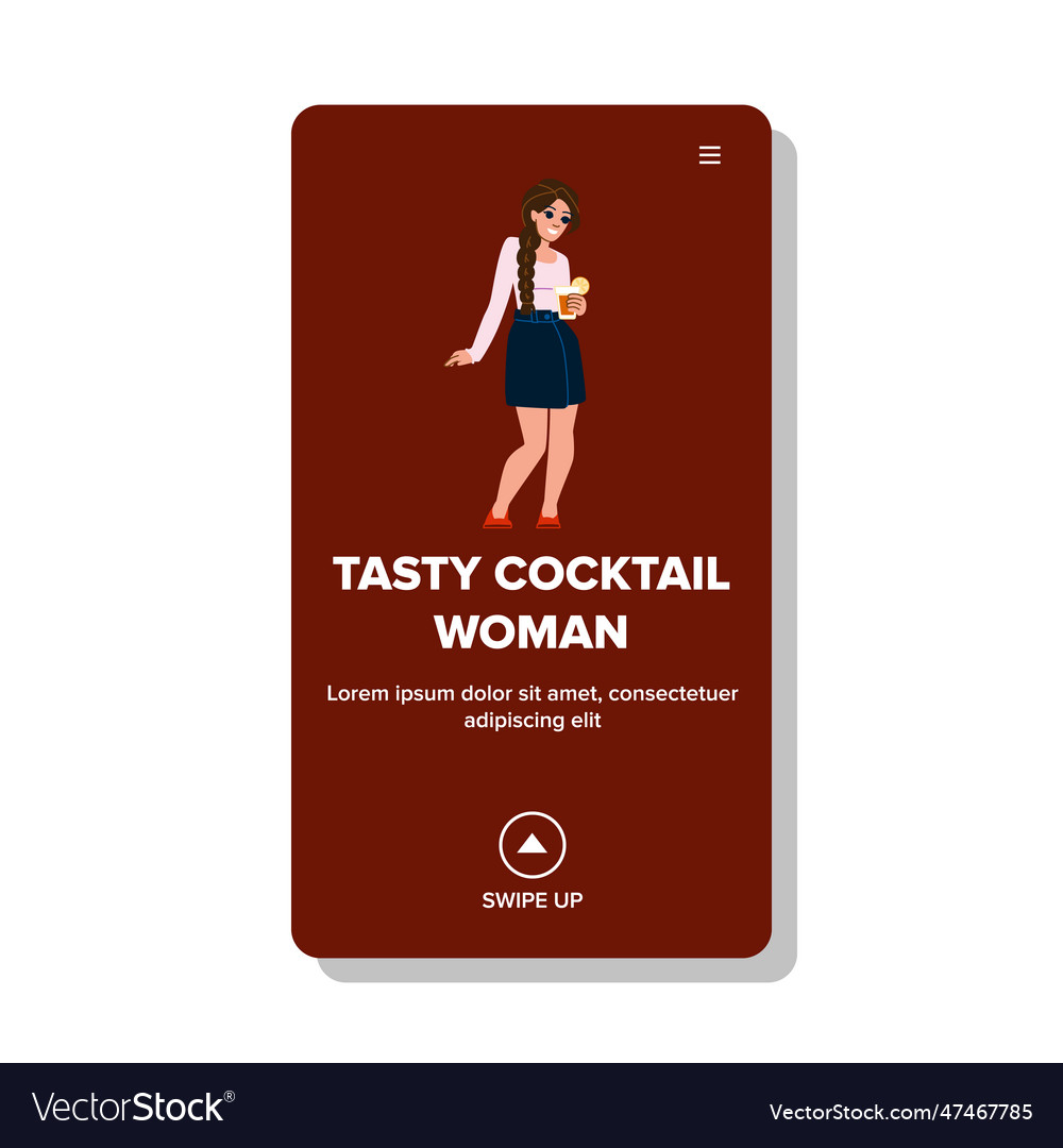 Tasty cocktail woman Royalty Free Vector Image