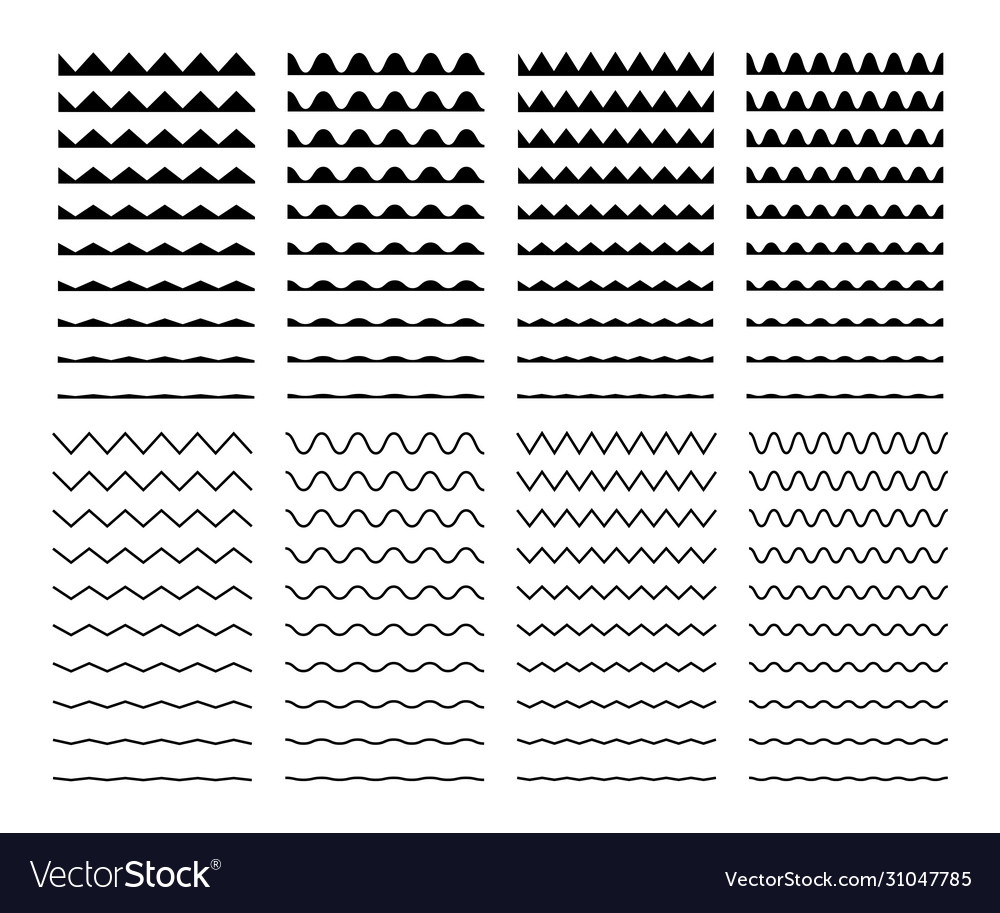 Wave set in abstract style on white background vector image Wave set in abstract style on white background
