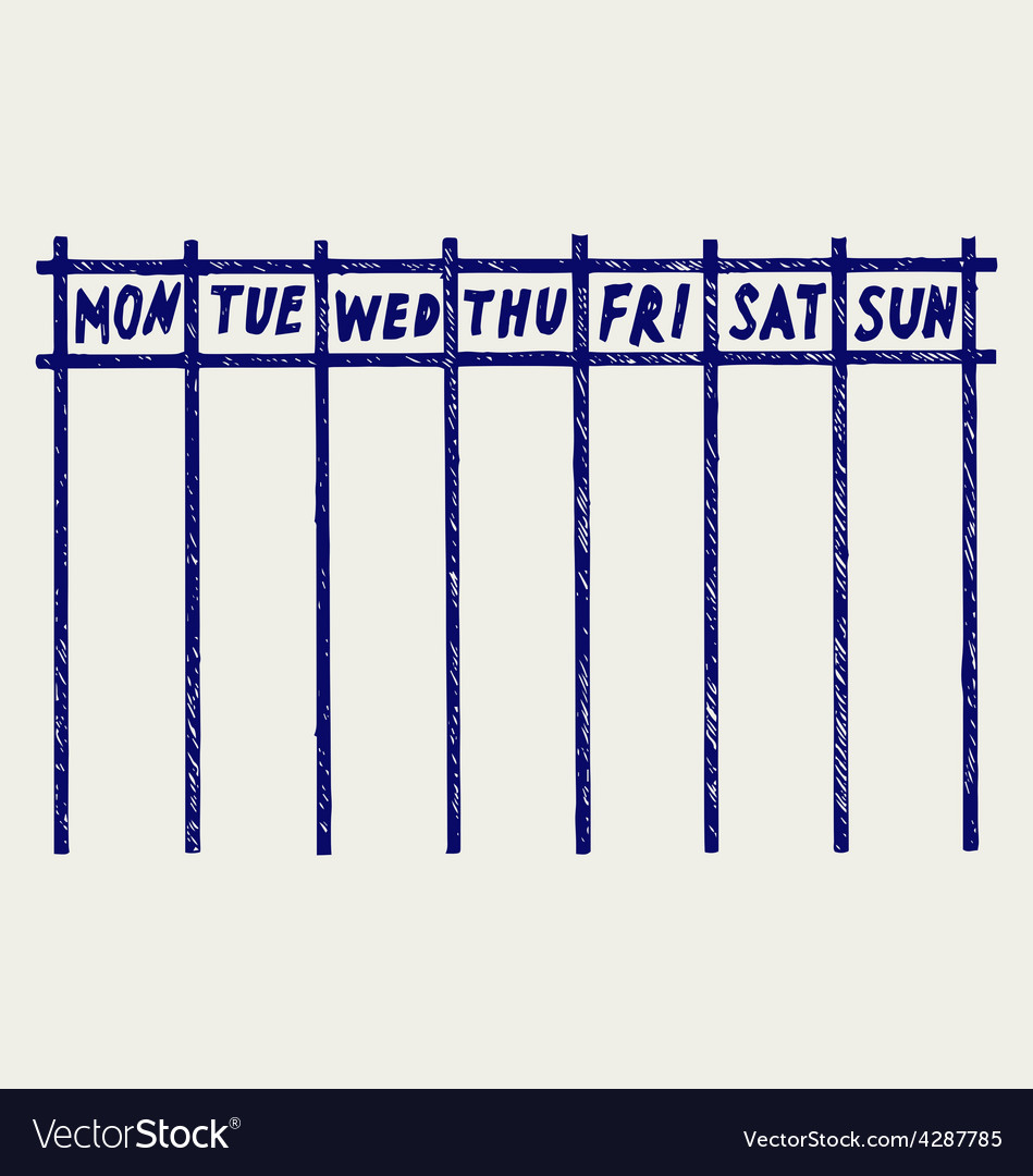 Weekly calendar Royalty Free Vector Image - VectorStock