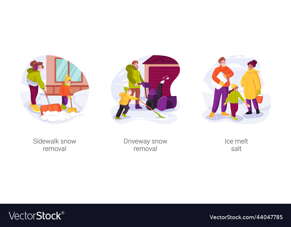 Winter outdoor works isolated cartoon