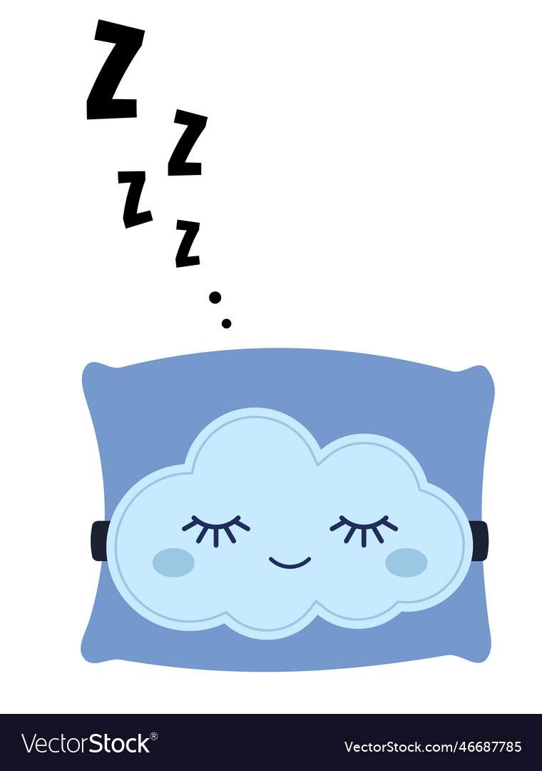 Zzz sleep snore and cute kawaii pillow icon Vector Image