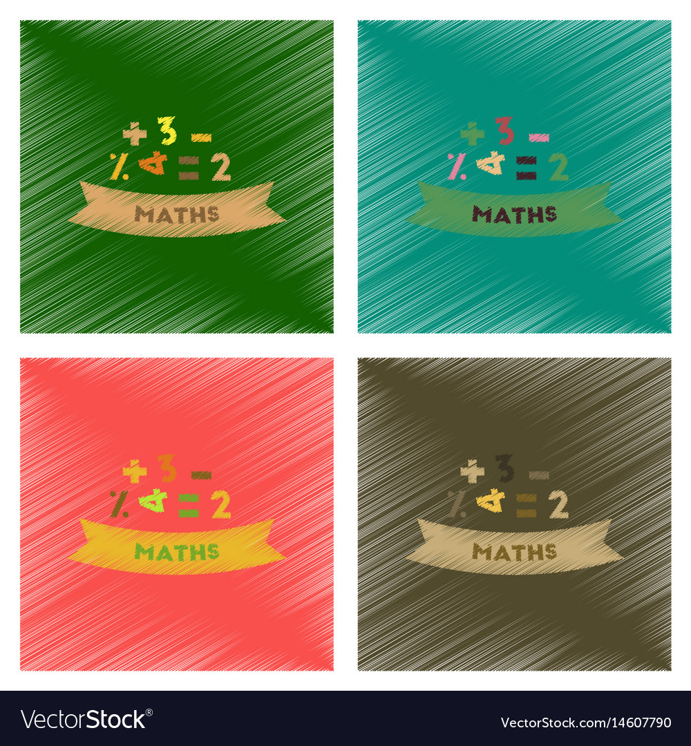Assembly flat shading style icons math lesson