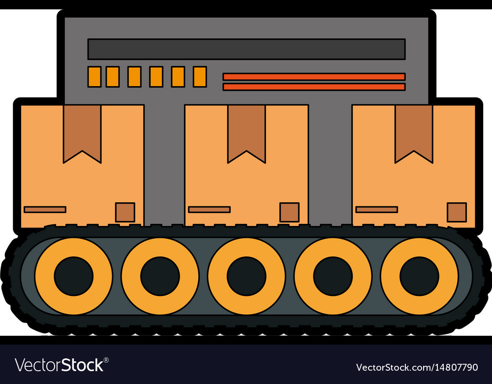 Assembly line industrial machine icon image