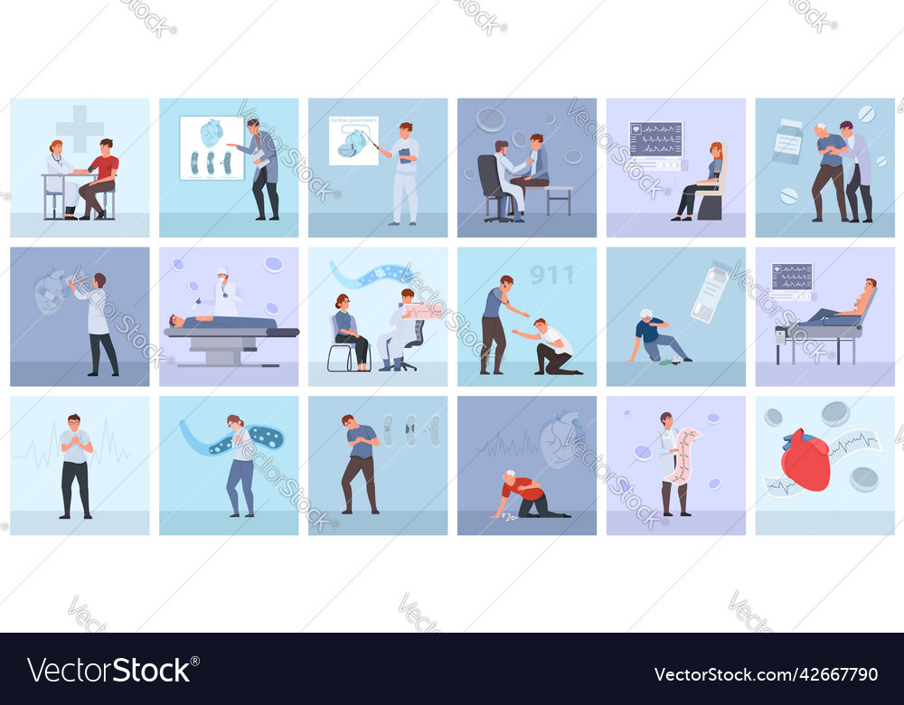 Cardiovascular diseases square compositions