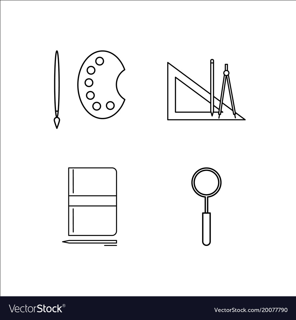 Design and studio simple linear icon setsimple