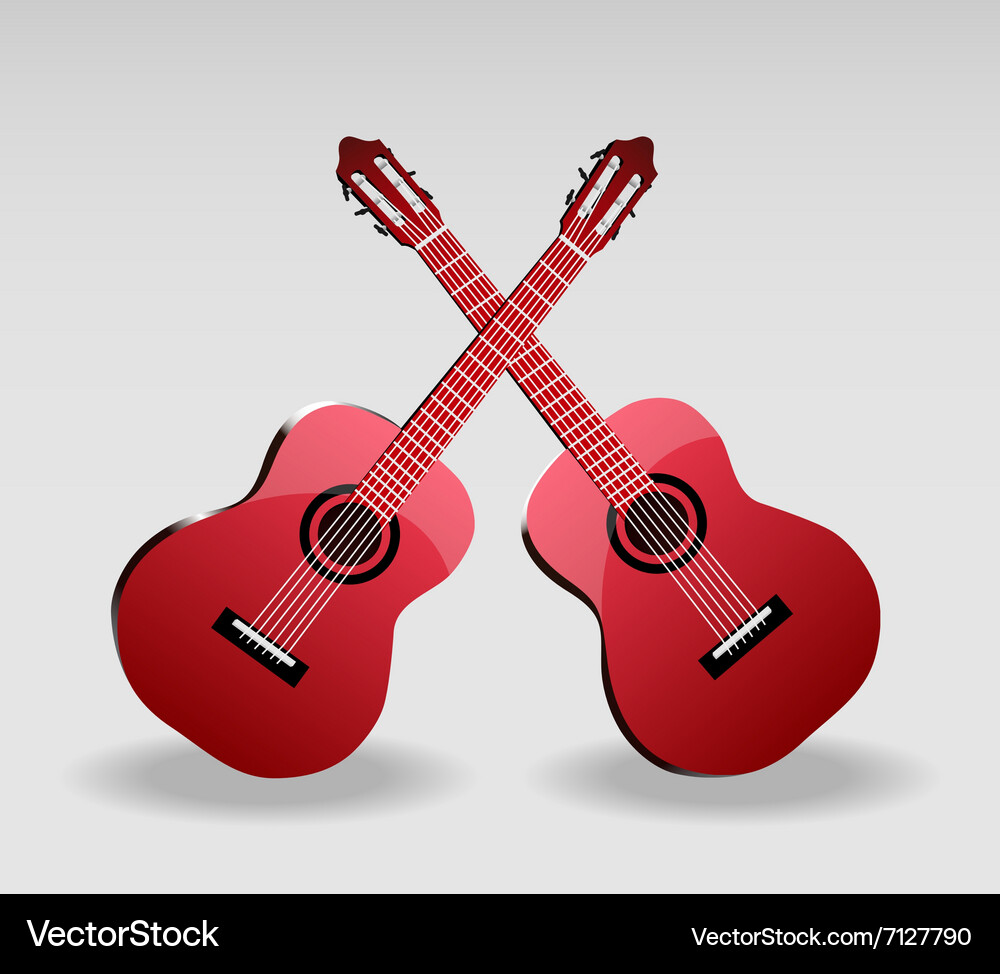 Detailed of classical guitar Royalty Free Vector Image