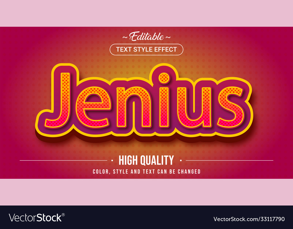 Editable text style effect - jenius theme