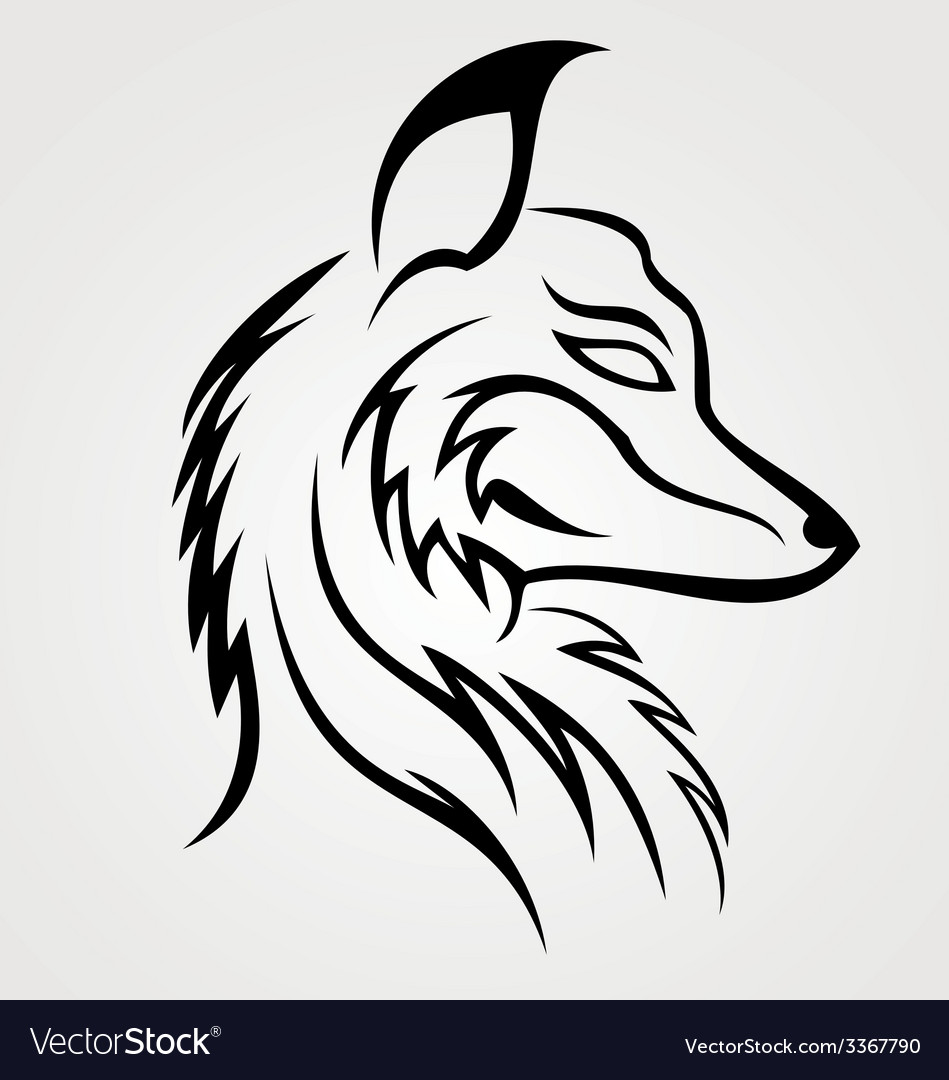 Premium Vector  Tattoo and t shirt design black and white hand drawn fox  and flower