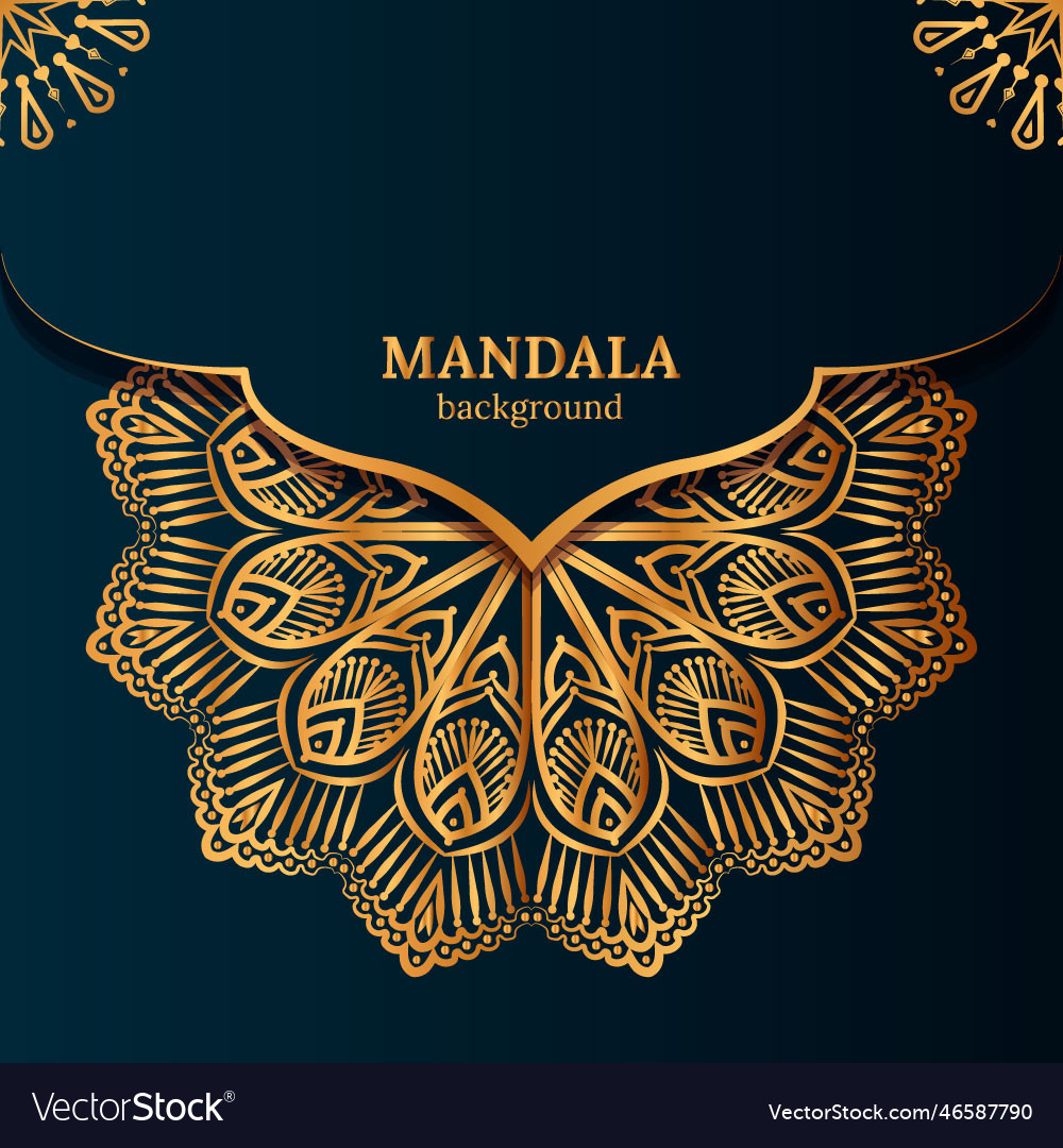 Gold mandala indian decorative pattern Royalty Free Vector