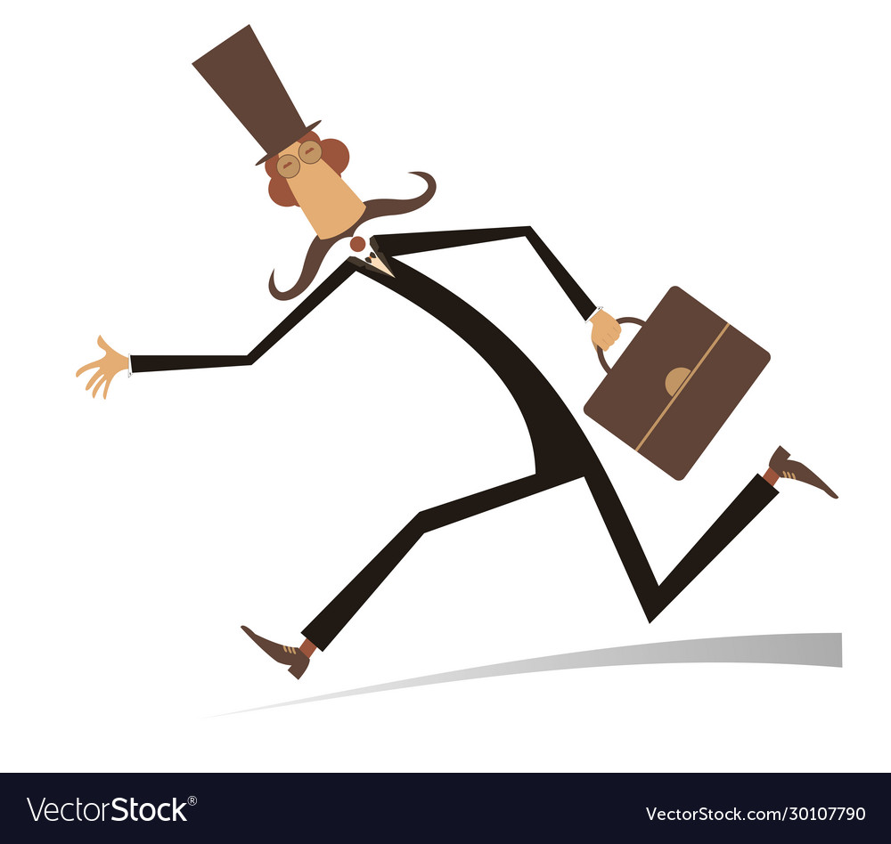 Hurry and busy man isolated Royalty Free Vector Image