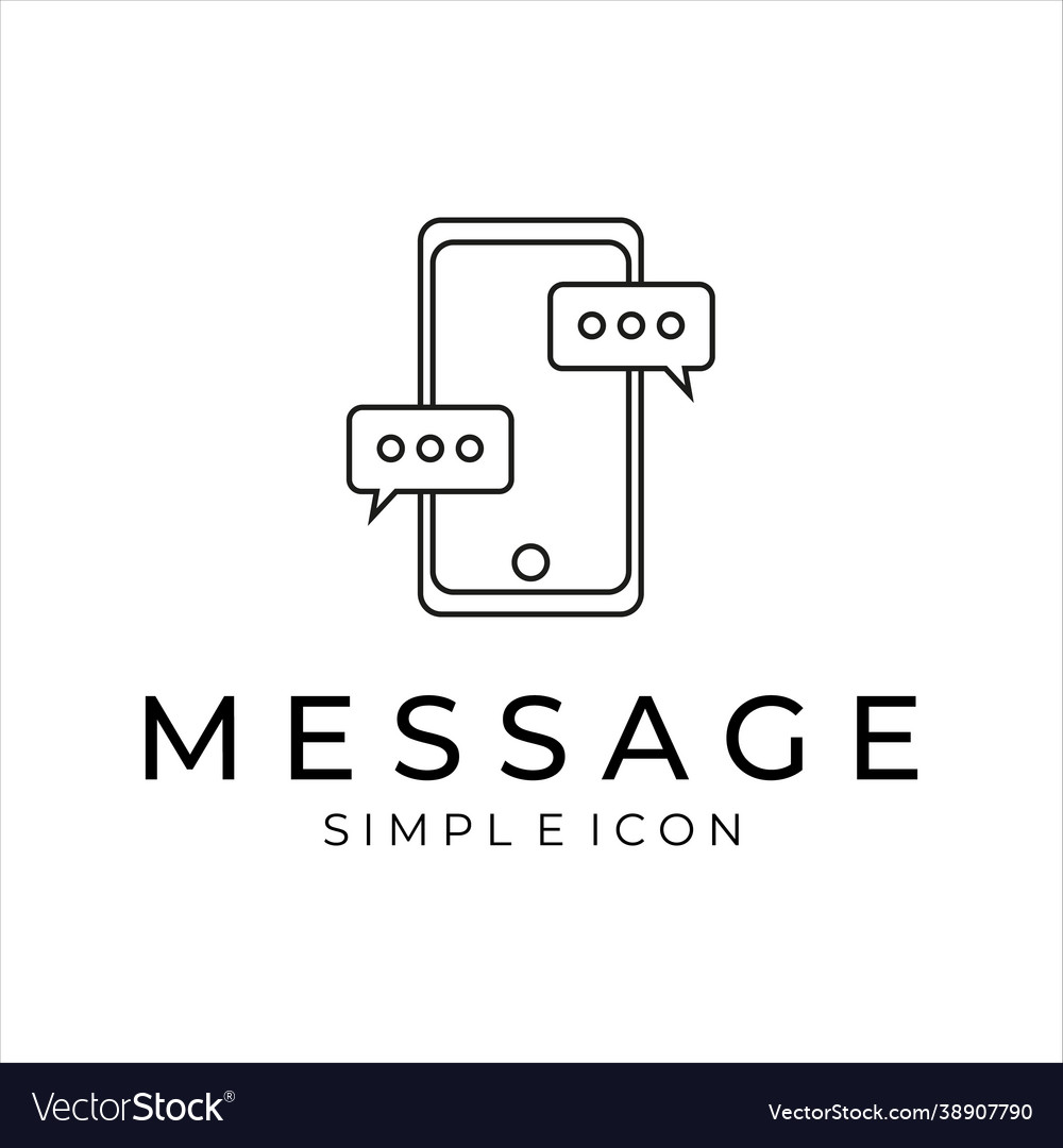 Message or mail logo line art simple minimalist Vector Image Message or mail logo line art simple minimalist