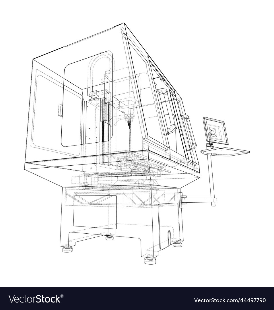 Metalworking cnc milling machine Royalty Free Vector Image