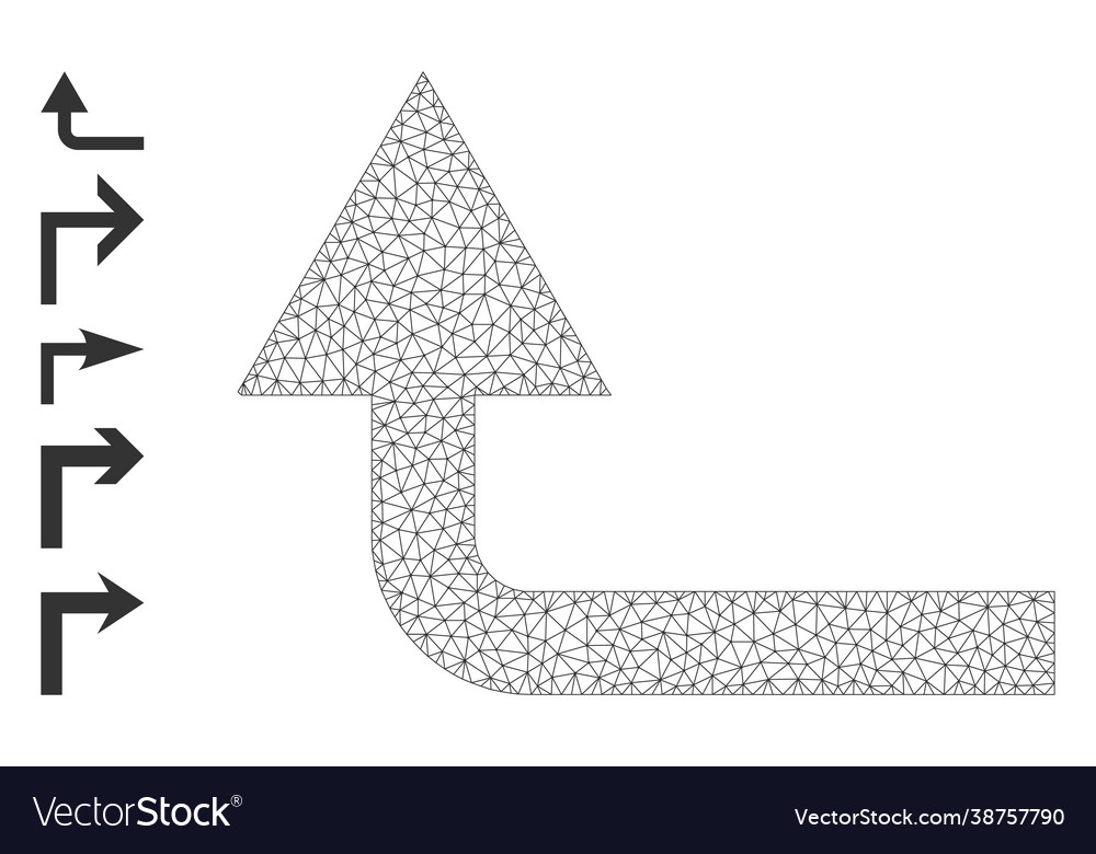 Polygonal net turn forward icon with simple glyphs Vector Image Polygonal net turn forward icon with simple glyphs