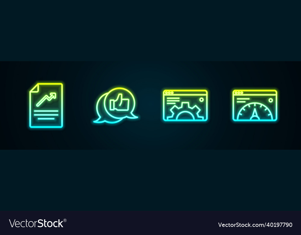 Set line document with graph chart customer vector image Set line document with graph chart customer