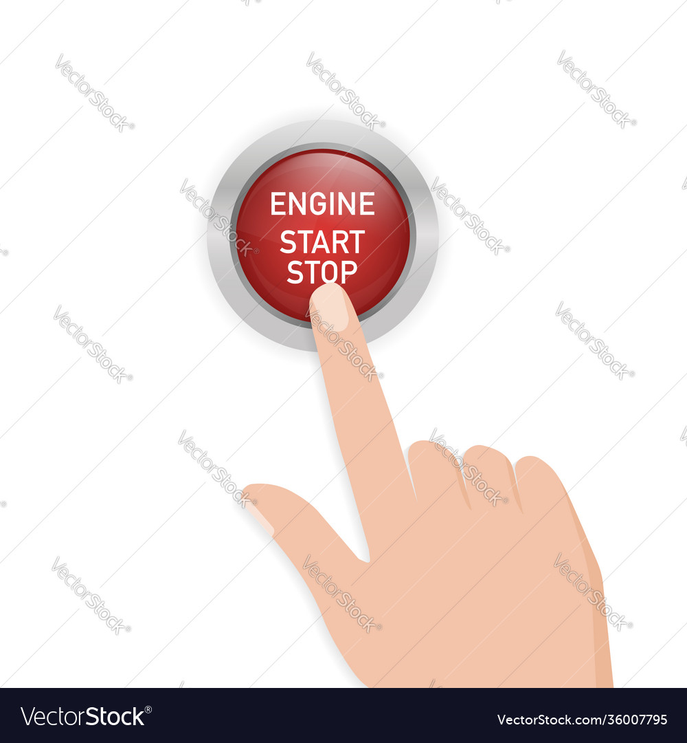 Abstract with red engine start button