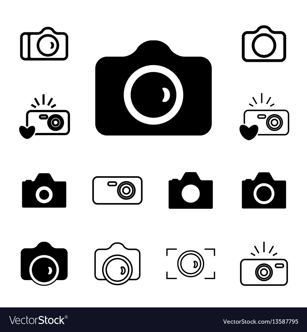 Kamera-Icons isoliert oder Snapshot-Fotografie