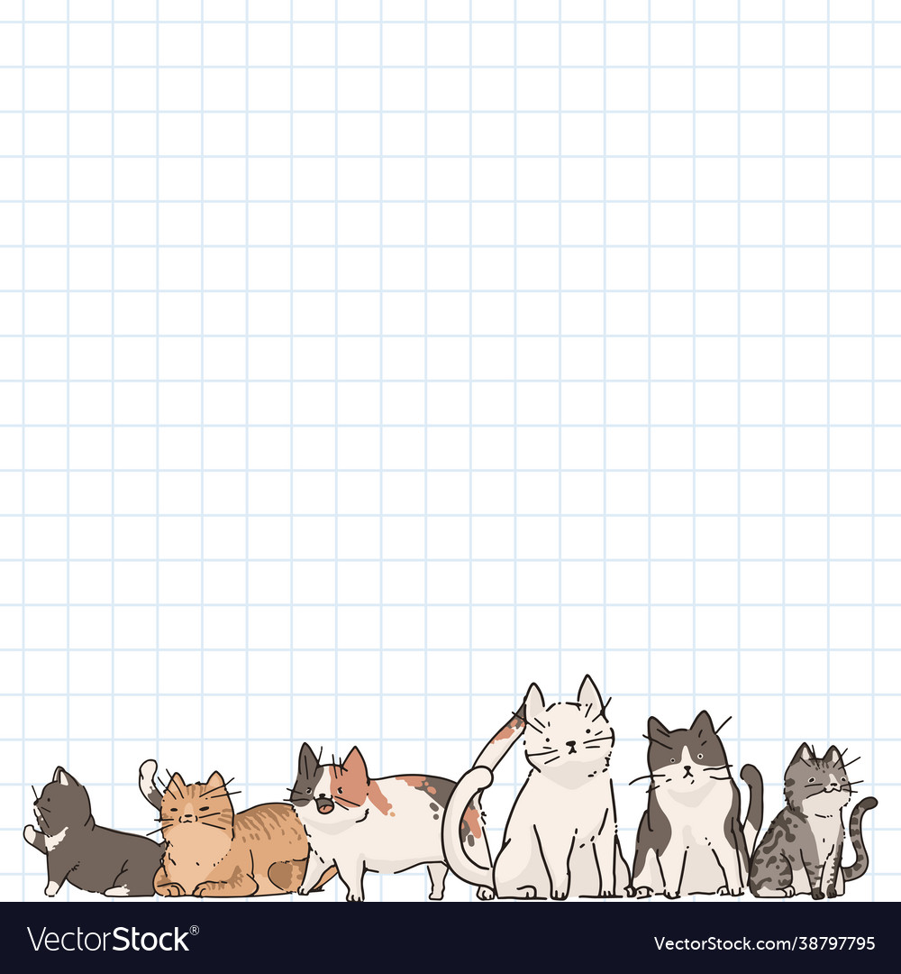 Cute Cat Pattern Background