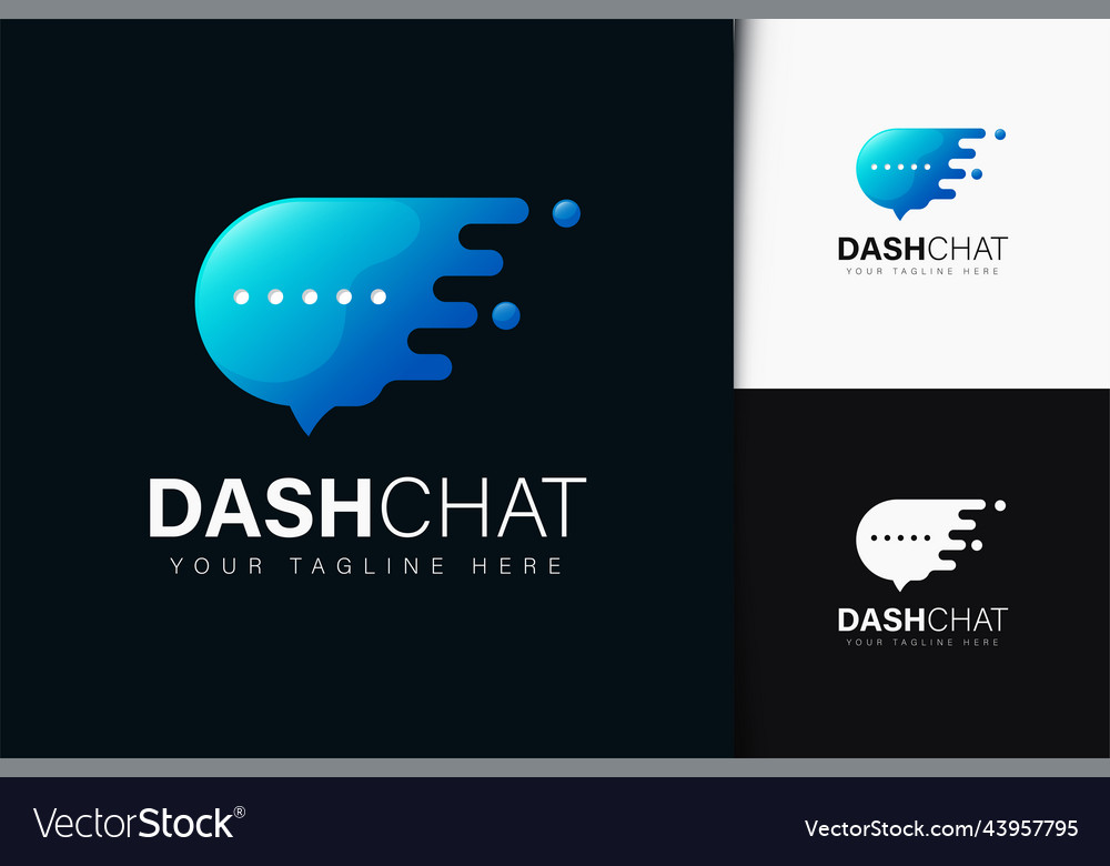 Dash chat logo design with gradient Vector Image Dash chat logo design with gradient