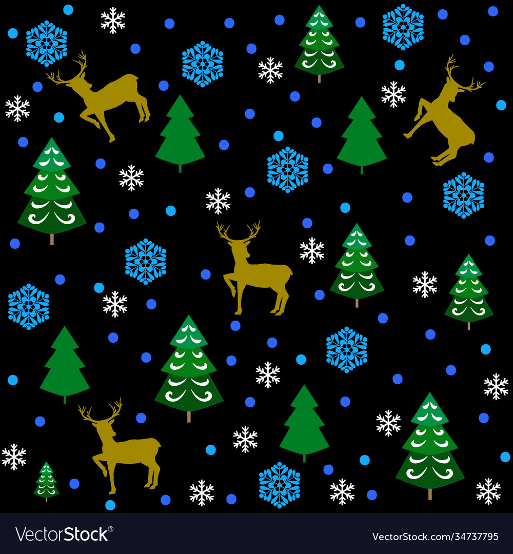 Deer and tree pattern for wallpaper textiles