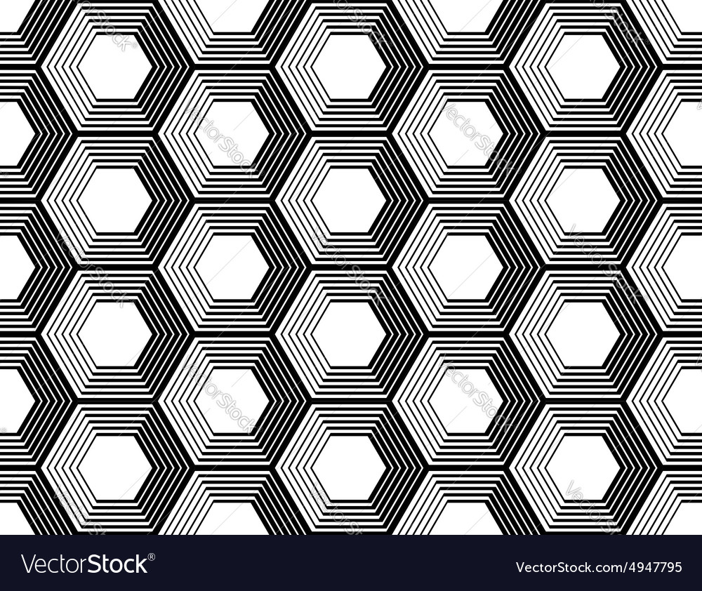 Design seamless monochrome hexagon pattern