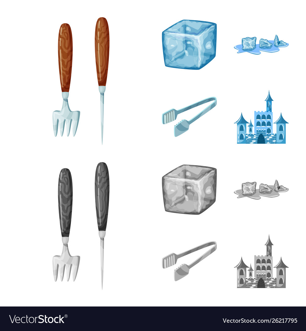 Design texture and frozen symbol set vector image Design texture and frozen symbol set