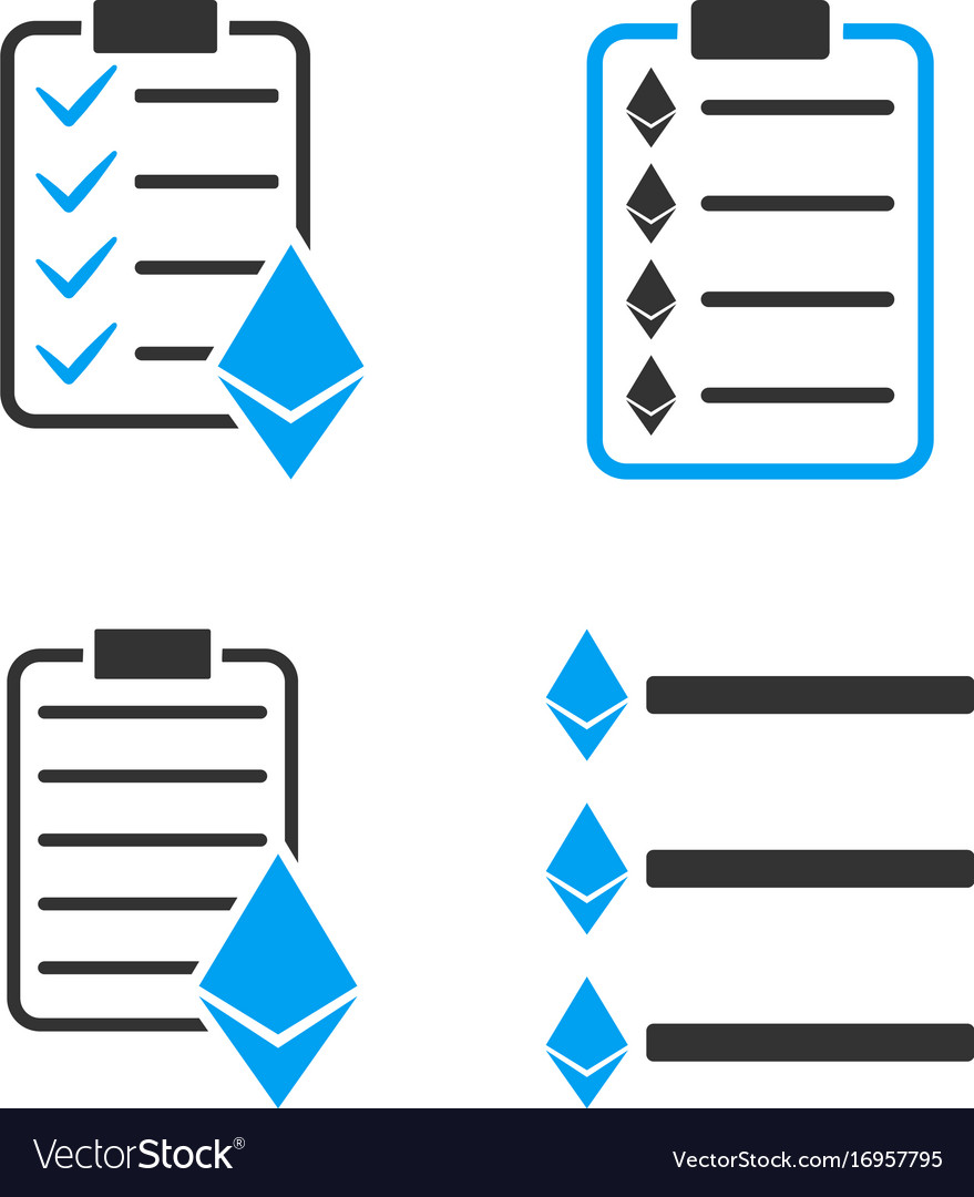 Ethereum list icon set