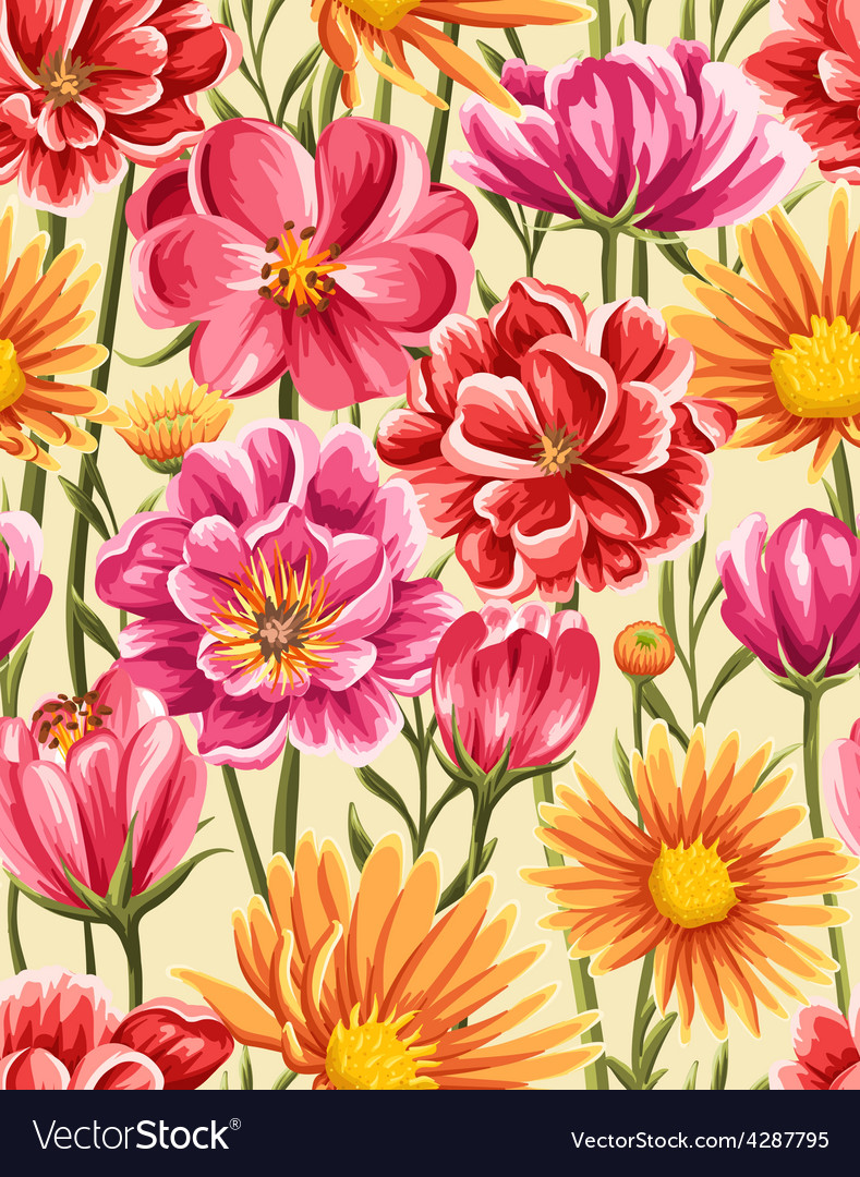 Floral seamless pattern Royalty Free Vector Image