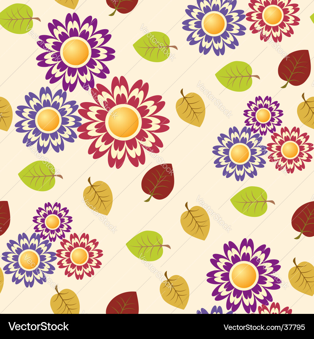 Flower seamless pattern Royalty Free Vector Image