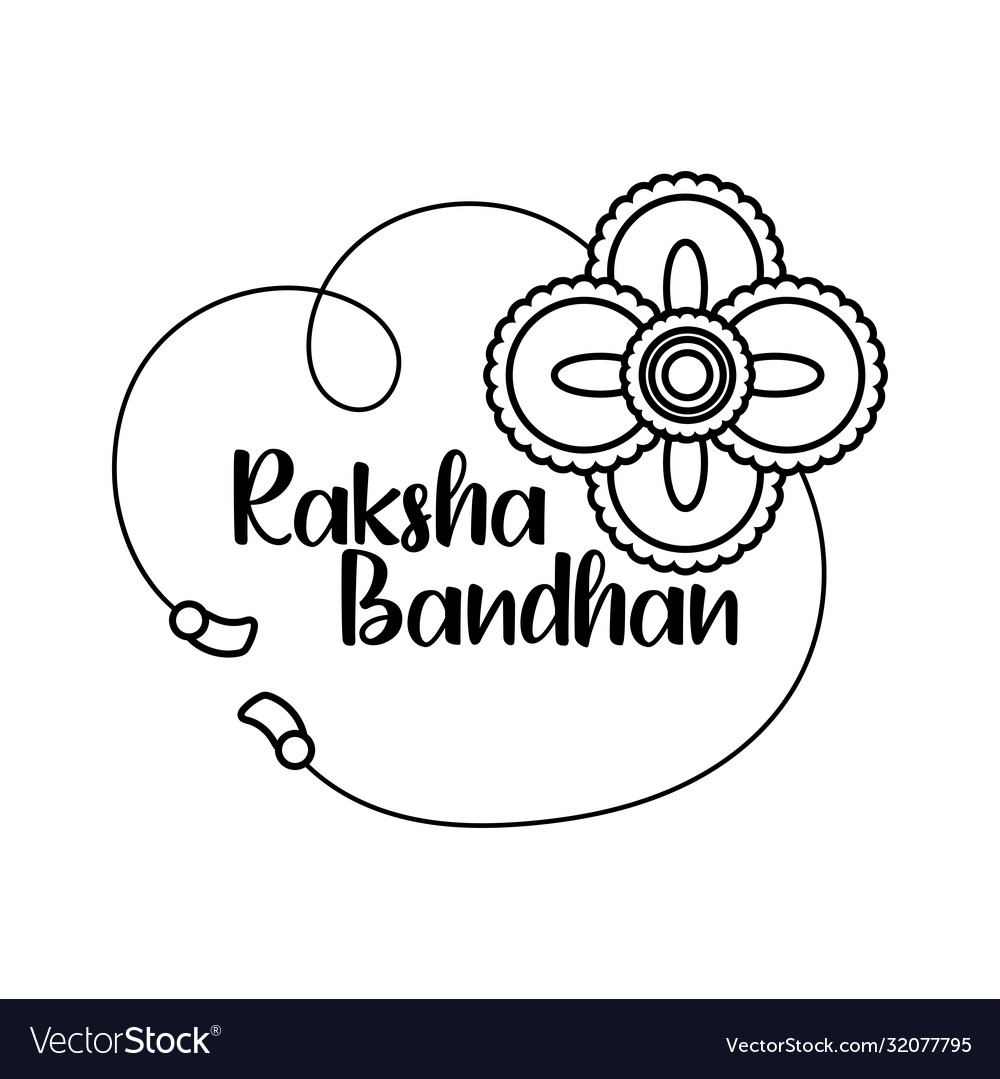 Happy raksha bandhan flower wristband accessory Vector Image