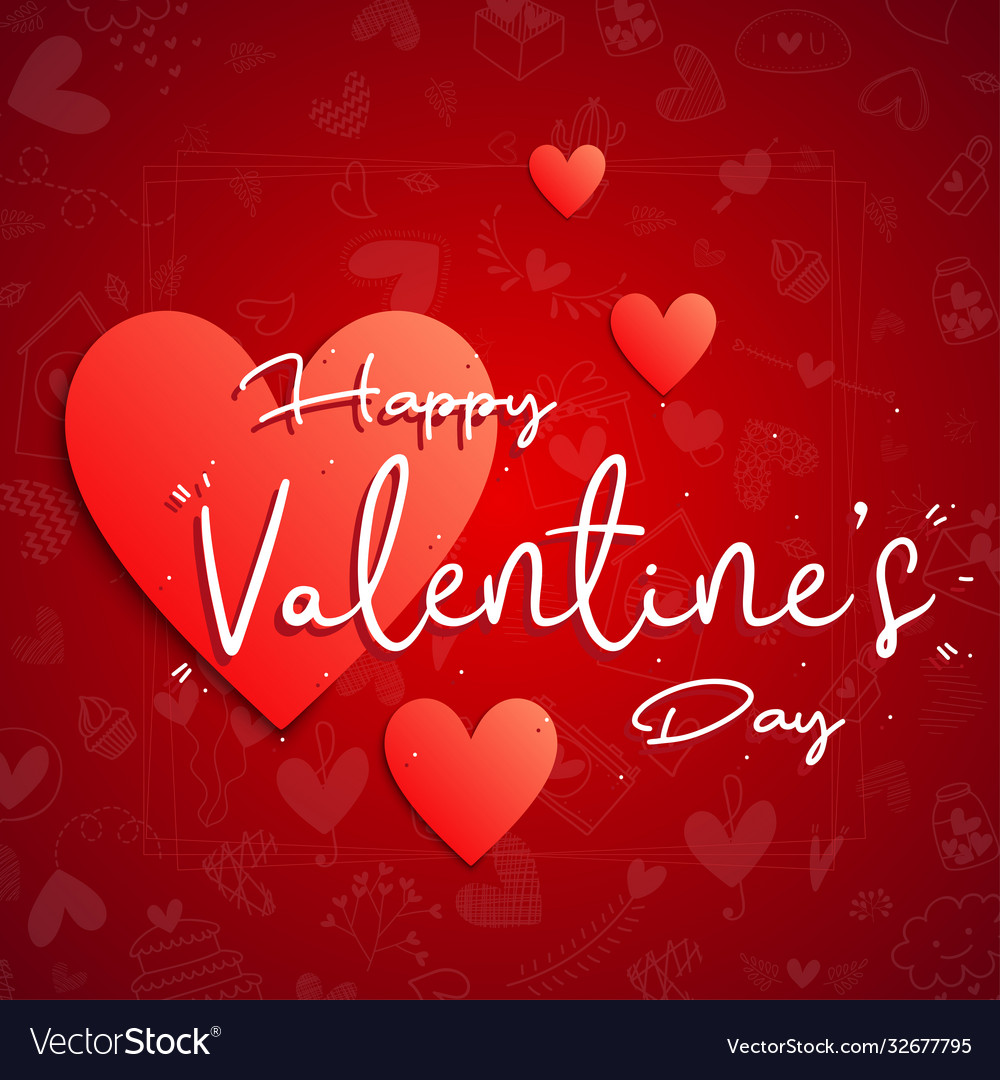 Happy valentines day text hand lettering Vector Image