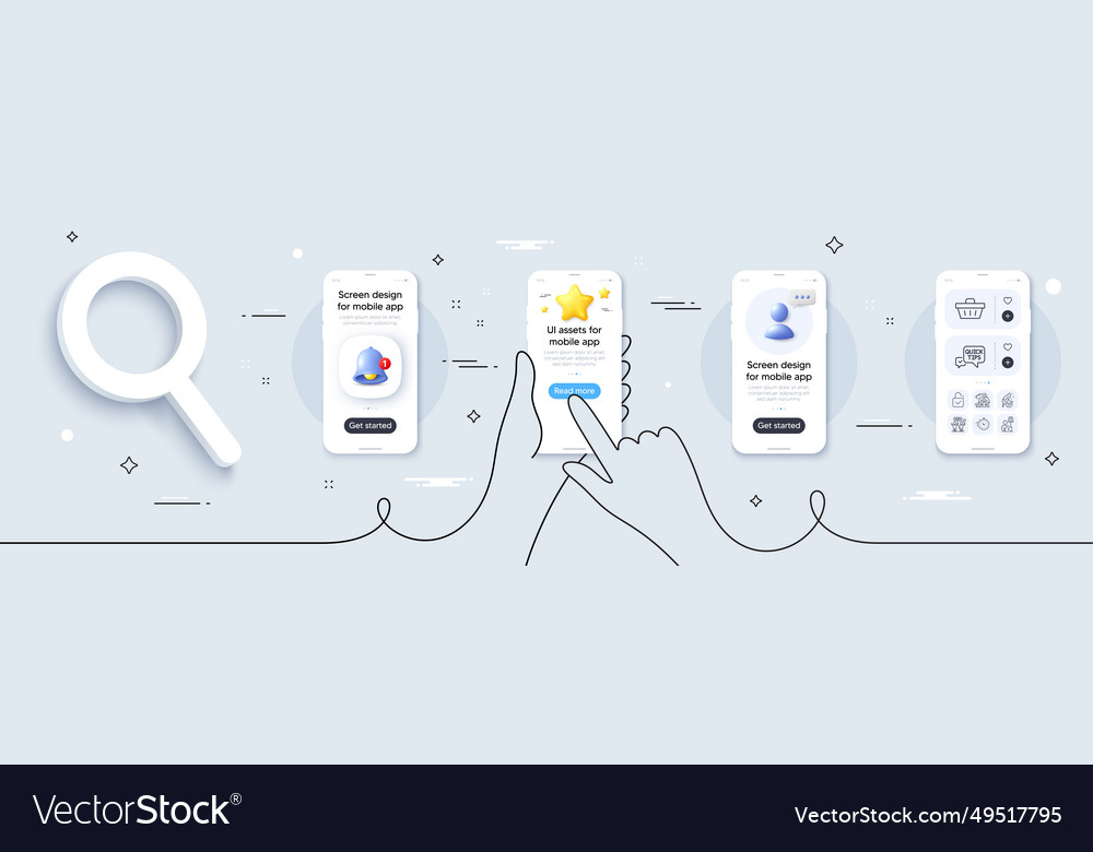 Lock quick tips and timer line icons pack