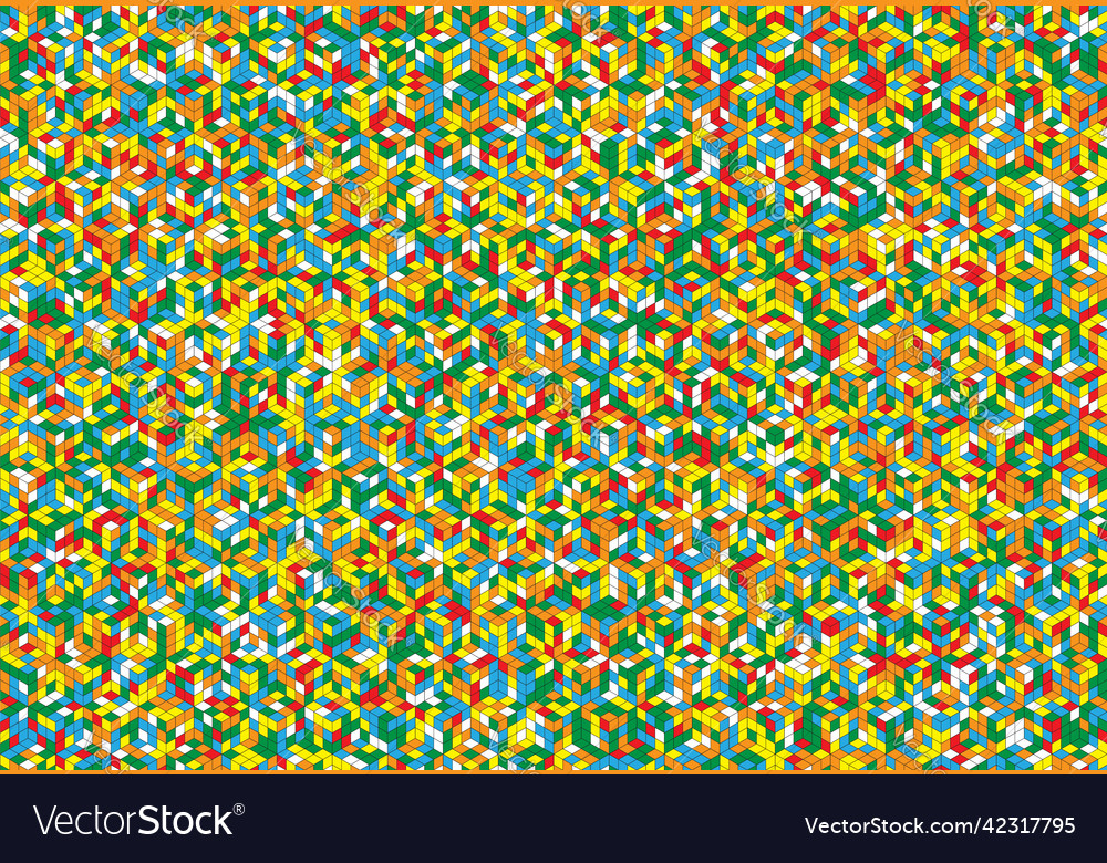 Magic cube pattern seamless design color block vector image Magic cube pattern seamless design color block