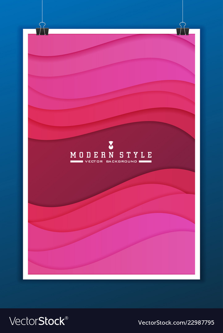 Minimal template in paper cut style design vector image Minimal template in paper cut style design