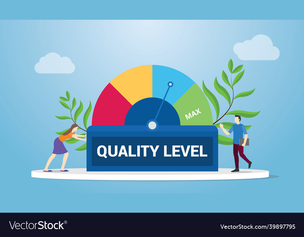 Quality level concept with speed tracker vector image Quality level concept with speed tracker
