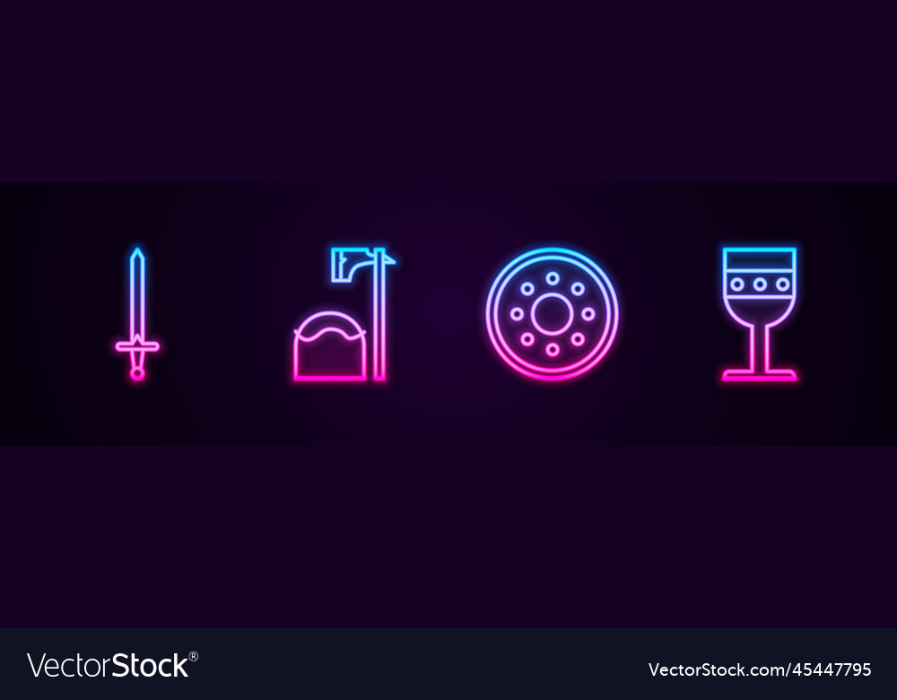 Set line medieval sword executioner axe in tree vector image Set line medieval sword executioner axe in tree