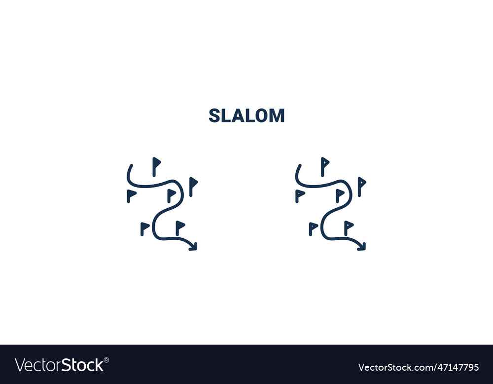 Slalom icon outline and filled from