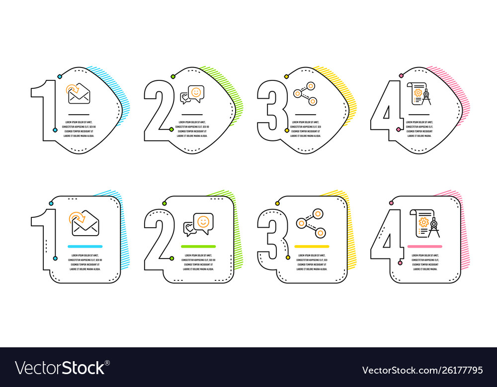 Smile share and receive mail icons set divider vector image Smile share and receive mail icons set divider