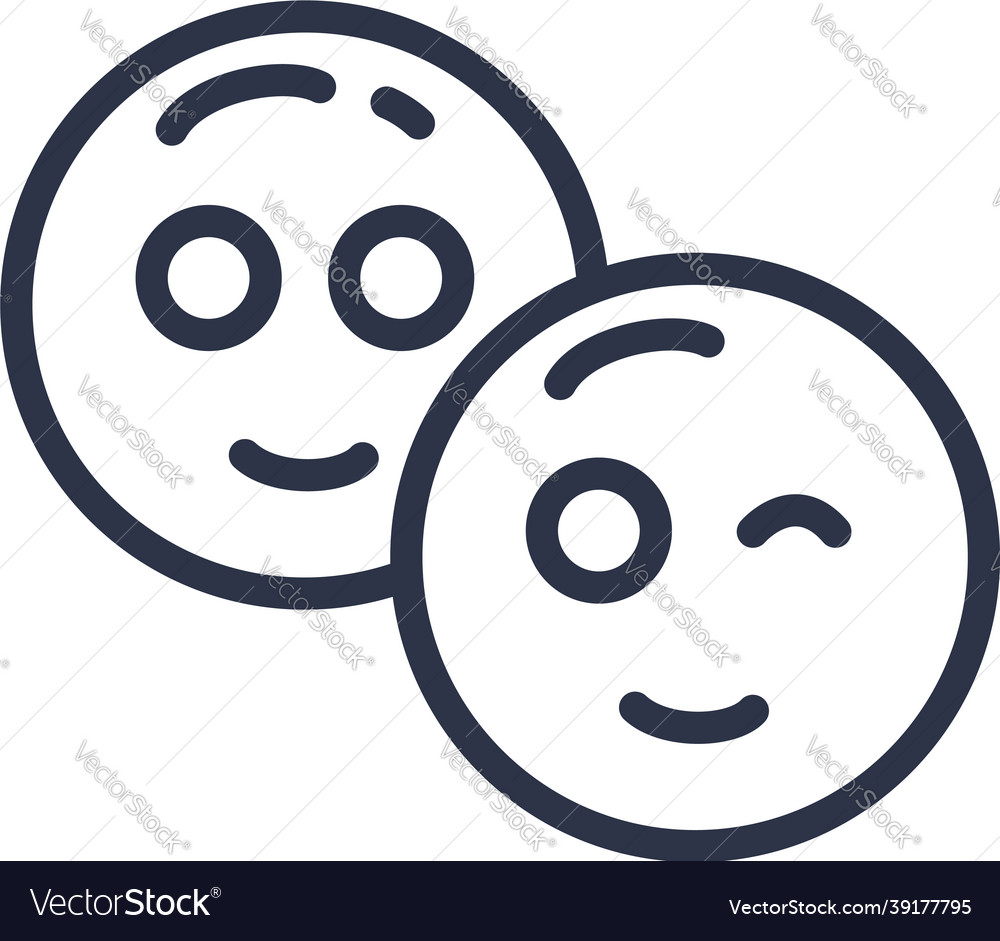 Smile smiling and winking happy expression vector image Smile smiling and winking happy expression