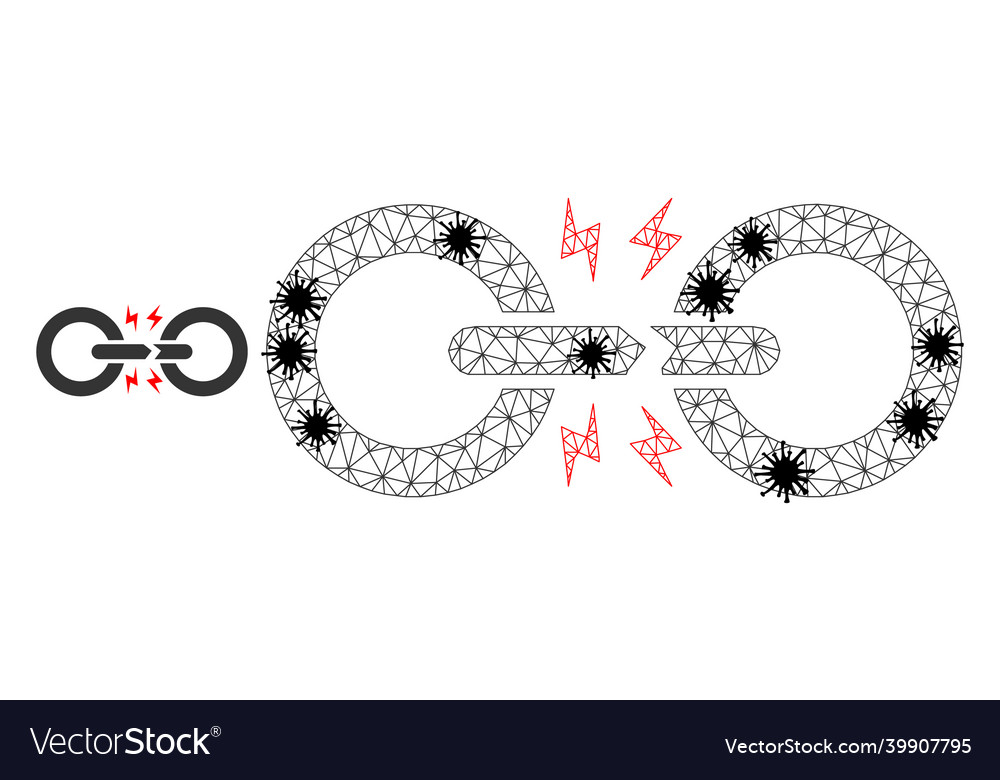 Triangulated mesh broken chain link icons