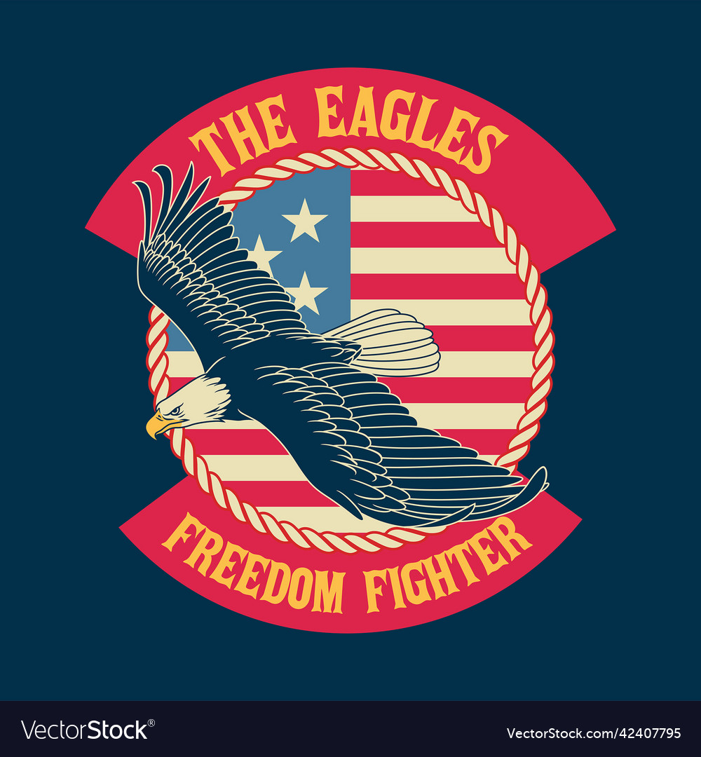 American eagle. Vector illustration. T-shirt design, logo. Stock Vector