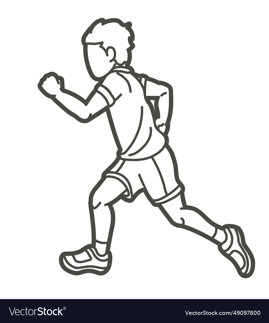 A boy start running Royalty Free Vector Image - VectorStock